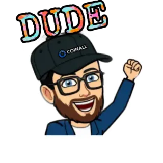 ✋ DUDE tipo, hombre, Coinall, Bitmoji, celebración whatsapp sticker