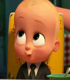 😗 Boss Baby The Boss Baby bébé, boss, costume, cravate, dessin animé, film, animé telegram sticker