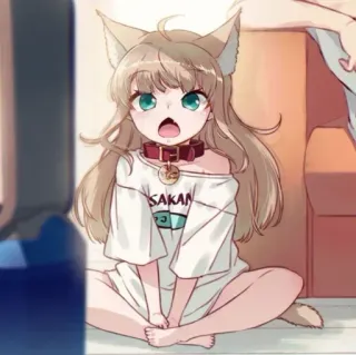 🐾 SAKAN Аниме, Девушка-кошка, Милый, Мультфильм telegram sticker