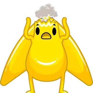 🤯 cartoon, yellow, character, bird, creature, animal telegram sticker