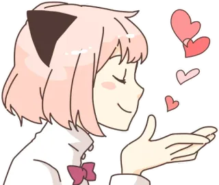 😘 Anya Spy x Family Anime, Fofo, Coração, Garota, Anya, Spy x Family, Cabelo rosa telegram sticker