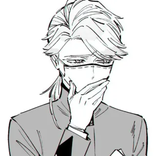 😳 Anime, Charakter, Porträt, Illustration, Mann, Maske telegram sticker