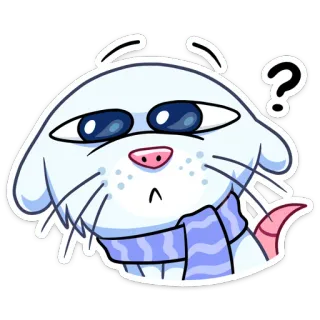 ❓ kucing, kartun, stiker, pertanyaan, bingung, hewan, imut whatsapp sticker
