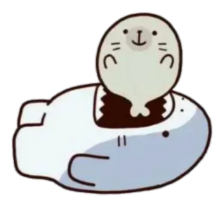 🙂 アザラシ, 動物, かわいい, 漫画, 哺乳類, イラスト telegram sticker