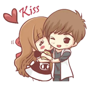 😘 Kiss Liebe, Kuss, Paar, Cartoon, Zuneigung, Romantik telegram sticker