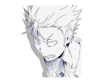 😦 アニメ, マンガ, ポートレート, エモい, スケッチ, イラスト telegram sticker