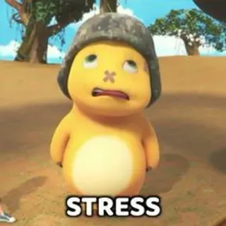 🤧 STRESS stres, żółty, kreskówka, zmartwiony, nerwowy telegram sticker