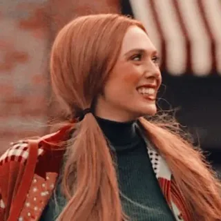 ☕️ Wanda Maximoff WandaVision Wanda Maximoff, Feiticeira Escarlate, WandaVision, Marvel, super-herói, Elizabeth Olsen telegram sticker