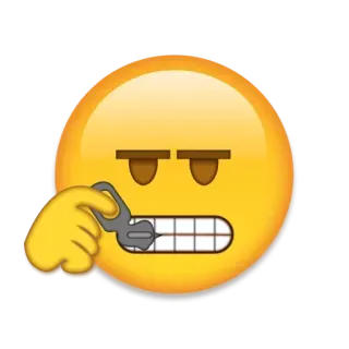 🤐 Emoji, Mund mit Reißverschluss, Still, Geheimnis, Reißverschluss, Mund zu telegram sticker