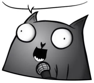 😂 кот, микрофон, пение, мультфильм, смешной, мем, животное telegram sticker