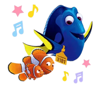 😊 Dory Finding Nemo 魚, ニモ, ドリー, 海, アニメ, アニメーション, クマノミ, ナンヨウハギ telegram sticker