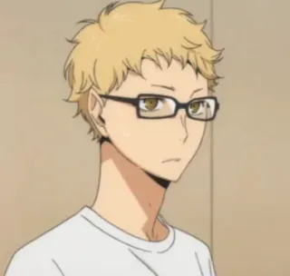 ✨ Kei Tsukishima Haikyuu!! tsukishima, haikyuu, anime, glasses, blonde telegram sticker