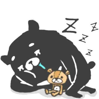 😴 oso, durmiendo, cansado, dibujos animados, zzz, oso de peluche, lindo telegram sticker