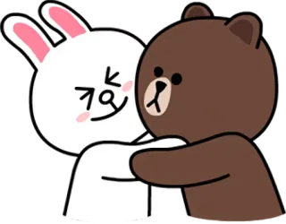🤗 Rabbit kelinci, beruang, peluk, imut, kawaii, binatang, kartun telegram sticker