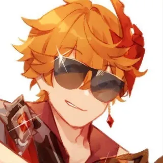 😎 Tartaglia Genshin Impact tartaglia, genshin impact, anime, video game character, sunglasses, cool telegram sticker