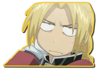 😕 Edward Elric Fullmetal Alchemist อนิเมะ, มังงะ, การ์ตูน, แสดงออก, ตลก, สติกเกอร์ telegram sticker