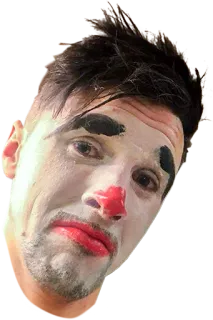 🙁 palhaço, maquiagem, triste, pintura facial, palhaço triste telegram sticker