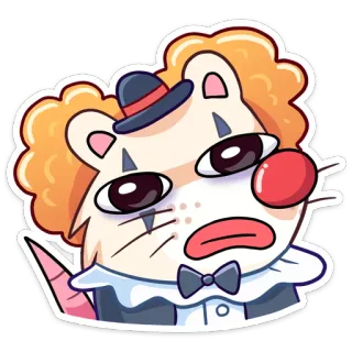 🤡 clown, mouse, animal, cartoon, funny, cute telegram sticker