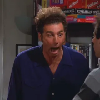 😩 Kramer Seinfeld Kramer, Seinfeld, impactado, sorprendido, gracioso telegram sticker