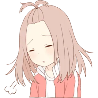 💨 动漫, 卡通, 女孩, 冒犯手势 telegram sticker
