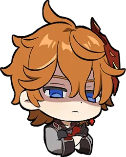 😒 Tartaglia Genshin Impact 애니메이션, 비디오 게임, 캐릭터, 표정, 타르탈리아, 원신, SD 캐릭터 telegram sticker
