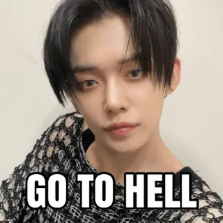 🔥 GO TO HELL kpop, meme, text, entertainment telegram sticker