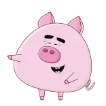 😂 Schwein, Cartoon, Tier, süß, rosa, fröhlich telegram sticker