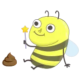 💩 Biene, Cartoon, Magie, Kacka, Tier telegram sticker