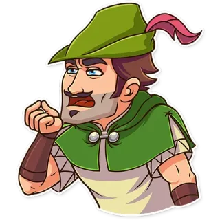 😠 Robin Hood robin hood, archer, cartoon, medieval, hero telegram sticker