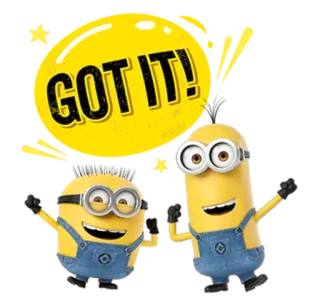 👍 Minion GOT IT! minion, got it, despicable me, cartoon, sticker telegram sticker