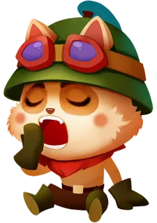 😴 Teemo League of Legends teemo, league of legends, lol, fofo, bocejo, cansado telegram sticker