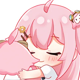🤰 Anime, Kawaii, Fofo, Cabelo rosa, Chibi, Desenho animado, Carinhoso telegram sticker