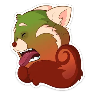 🤢 Красная панда, Животное, Милый, Мультфильм, Уставший, Измученный whatsapp sticker