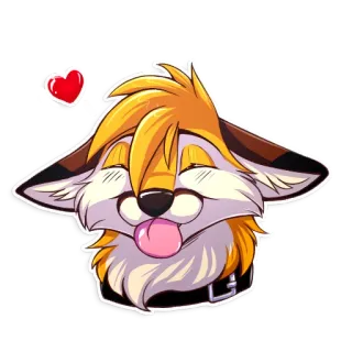 💜 renard, furry, anthropomorphe, animal, dessin animé, amour, coeur, mignon telegram sticker