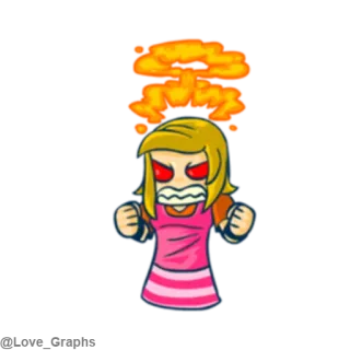 😡 angry, cartoon, red, female, explosion, angry face telegram sticker