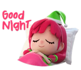 🌙 Good Night bonne nuit, sommeil, dessin animé, mignon, lit, nuit whatsapp sticker