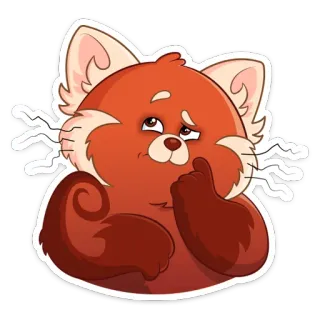 🤔 красная панда, стикер, мультфильм, животное, милый whatsapp sticker