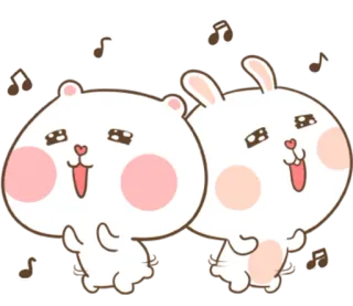 🐽 słodkie, miś, królik, zwierzęta, kawaii, muzyka, taniec telegram sticker