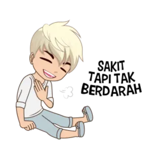 😀 cartoon, personage, glimlachend, zittend, anime, blij whatsapp sticker