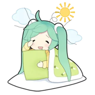 😪 Anime, Lindo, Kawaii, Personaje, Adormilado, Sol telegram sticker