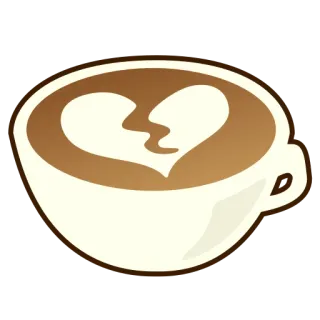 💔 Kaffee, Latte, Herz, gebrochenes Herz, Liebe, Cappuccino whatsapp sticker