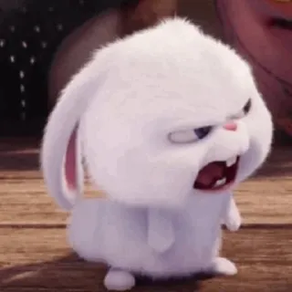 🐰 Snowball The Secret Life of Pets Hase, wütend, weiß, flauschig, Cartoon telegram sticker
