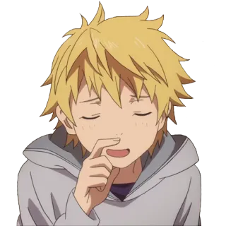😳 anime, boy, blonde hair, cartoon telegram sticker