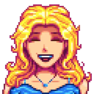 😁 Penny Stardew Valley stardew valley, penny, videojuego, rubia, pixel art telegram sticker