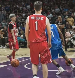 🌟 MrBeast MR. BEAST basketball, youtube, sports, jersey, team telegram sticker