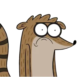 ☹️ Rigby Regular Show cartone animato, Rigby, Regular Show, procione telegram sticker