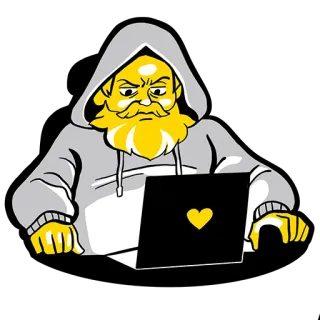 💻 Hacker, Máy tính, Áo hoodie, Kỹ thuật số, An ninh mạng, Lập trình telegram sticker