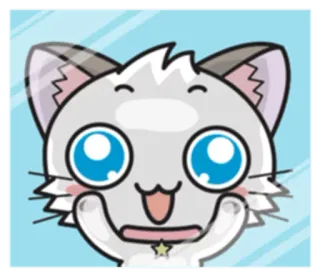 👋 cat, cute, cartoon, animal, kawaii, happy whatsapp sticker