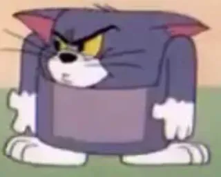 😒 Tom Cat Tom and Jerry Cartone animato, Gatto, Arrabbiato, Divertente, Meme whatsapp sticker