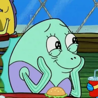 🍔 spongebob, poisson, mignon, dessin animé, animé, personnage telegram sticker